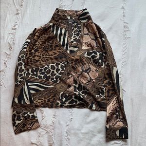 Nasty Gal Multi-print Button Down Blouse